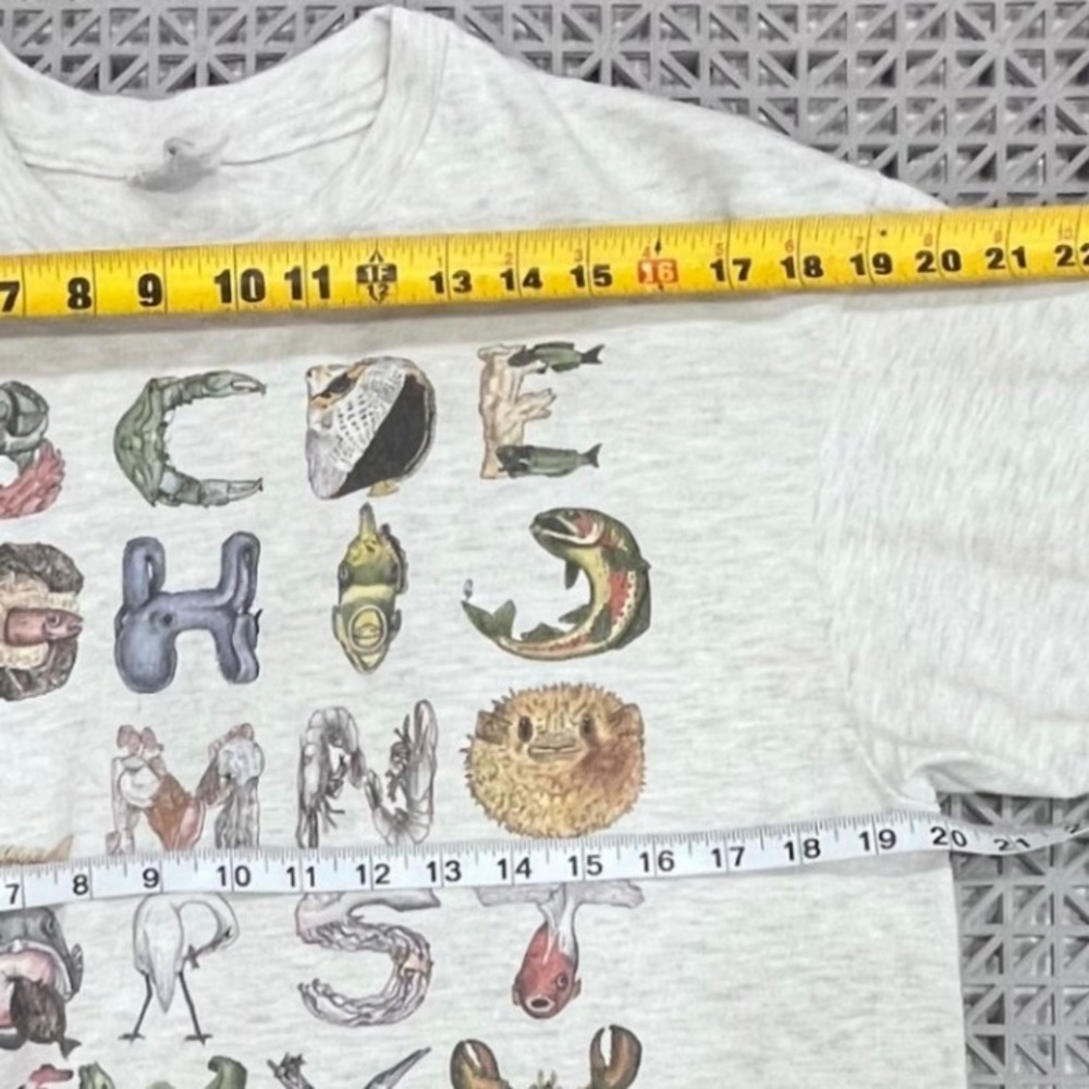Vintage 1989 Fishabet T Shirt Mindy Matthews USA Marine Life Graphic Tee Large - Picture 7 of 9